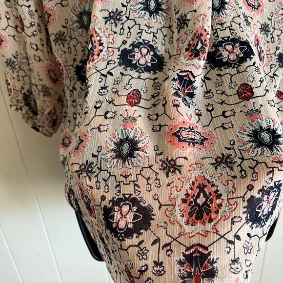 Maurices Blouse Women Small Boho Floral Crochet Tunic Top Cottage Feminine Sheer - Picture 6 of 10